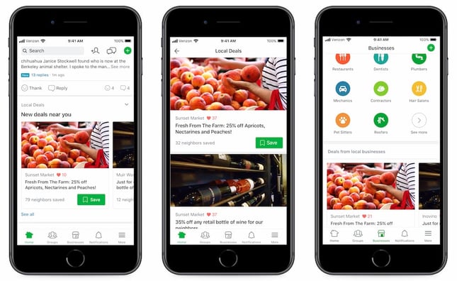 Feed, Local Deals Section, Biz Section (1x)