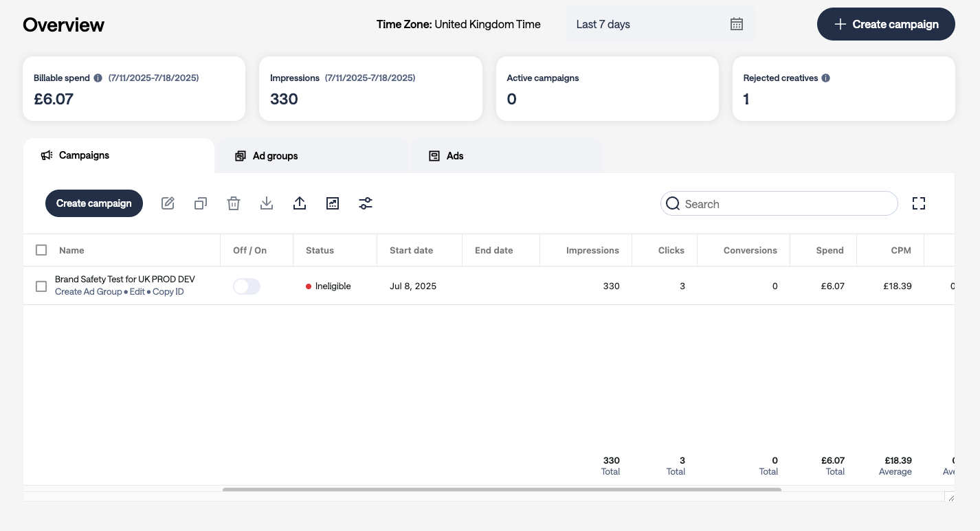 NAM_overview screen
